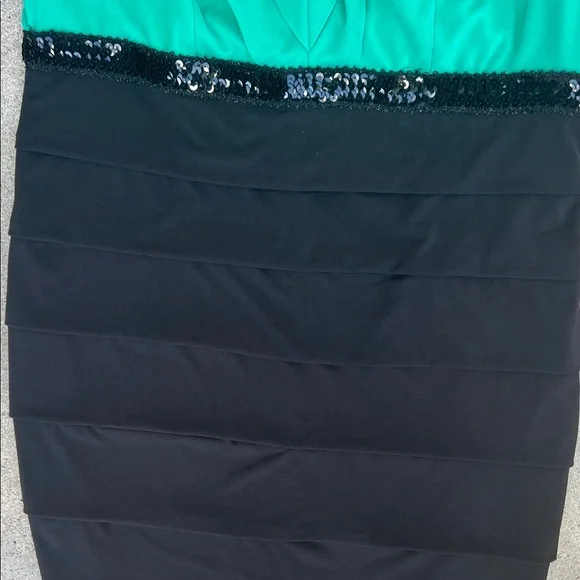 Enfocus Studio Green and Black Midi Dress - Picture 8 of 9